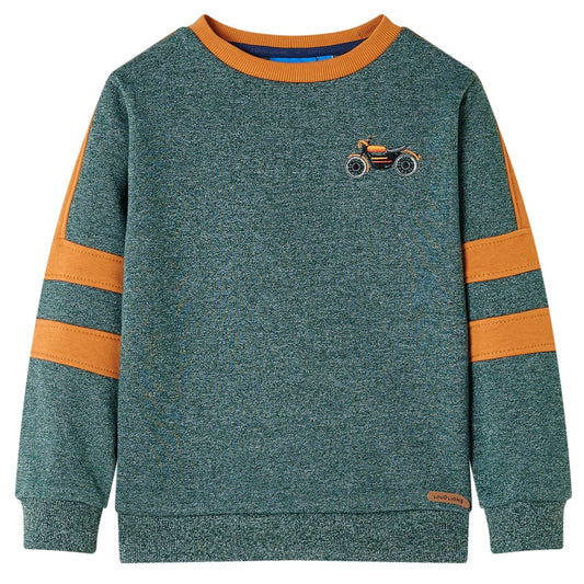 Kids' Sweatshirt Dark Green Melange 104