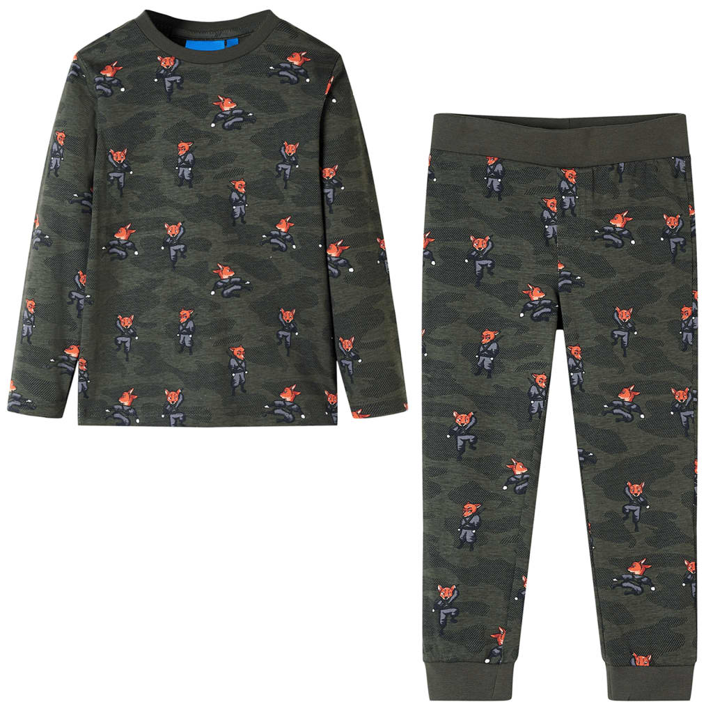 Kids' Pyjamas with Long Sleeves Khaki 116