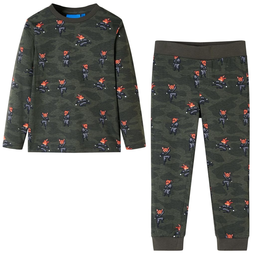 Kids' Pyjamas with Long Sleeves Khaki 140