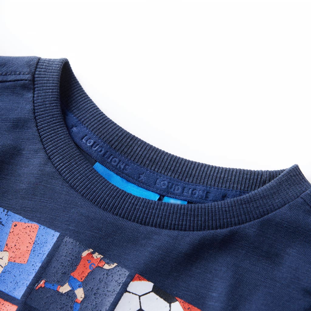 Kids' T-shirt with Long Sleeves Navy Melange 92