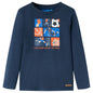 Kids' T-shirt with Long Sleeves Navy Melange 104