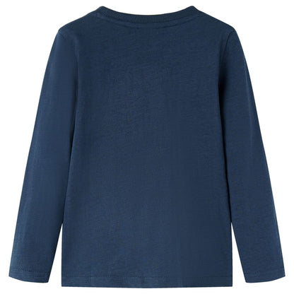 Kids' T-shirt with Long Sleeves Navy Melange 104