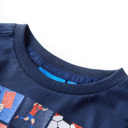 Kids' T-shirt with Long Sleeves Navy Melange 104