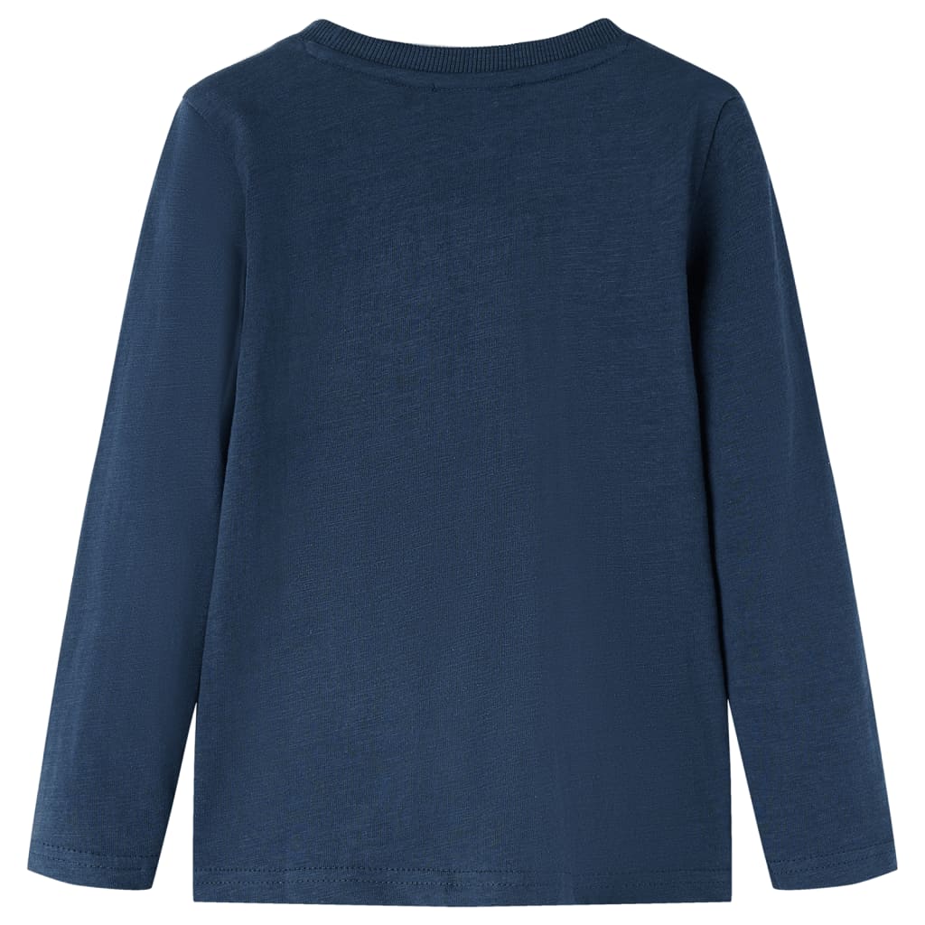 Kids' T-shirt with Long Sleeves Navy Melange 128