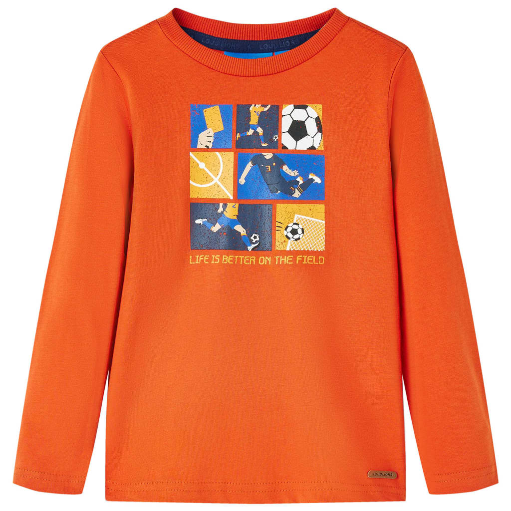 Kids' T-shirt with Long Sleeves Orange 128