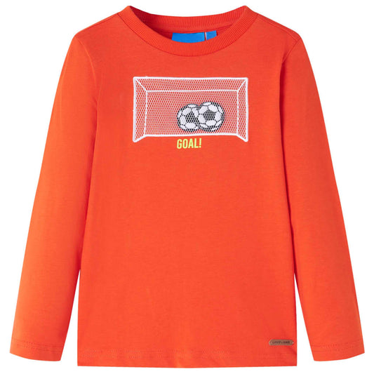 Kids' T-shirt with Long Sleeves Bright Orange 92