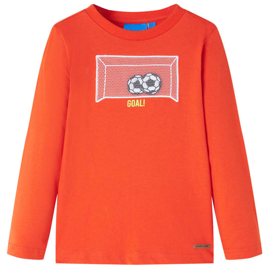 Kids' T-shirt with Long Sleeves Bright Orange 116