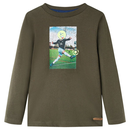 Kids' T-shirt with Long Sleeves Khaki 116