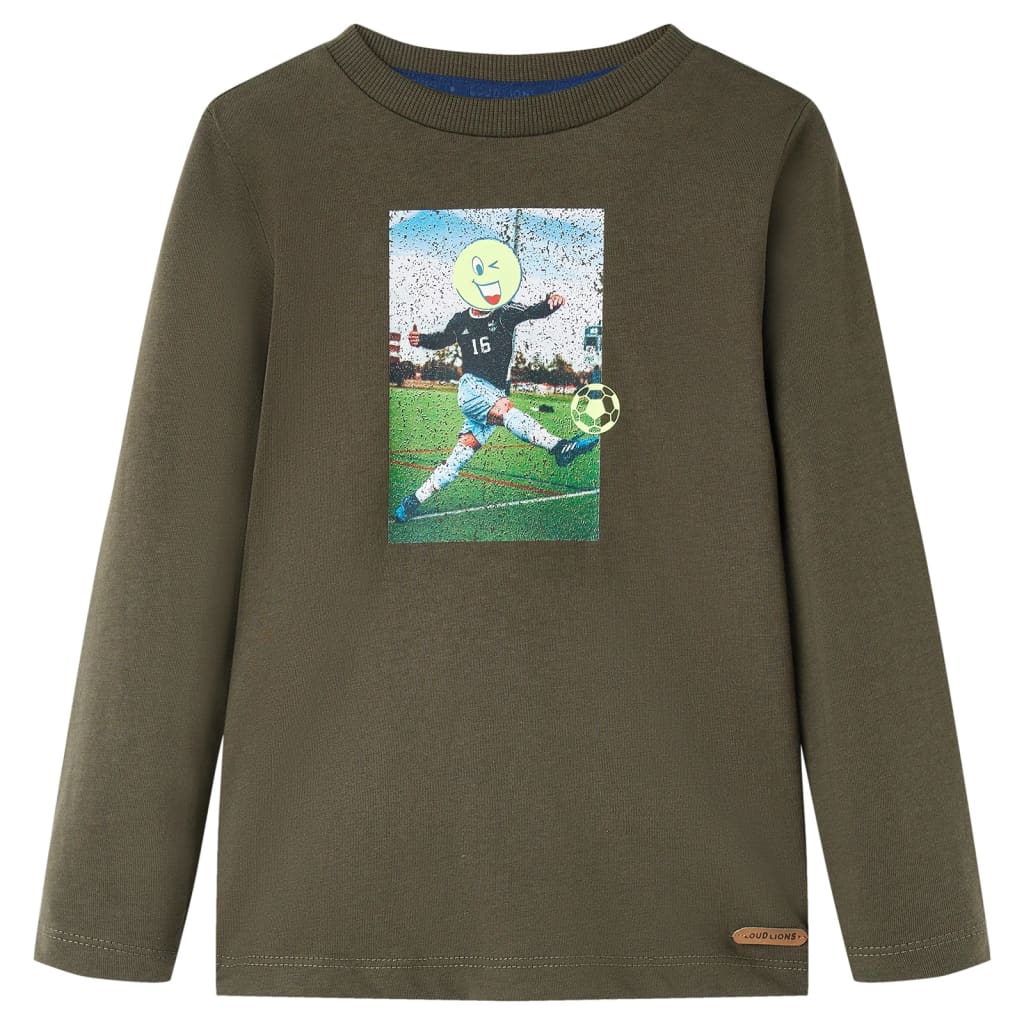 Kids' T-shirt with Long Sleeves Khaki 128