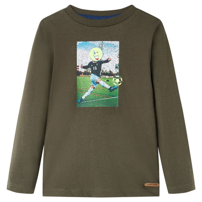 Kids' T-shirt with Long Sleeves Khaki 140