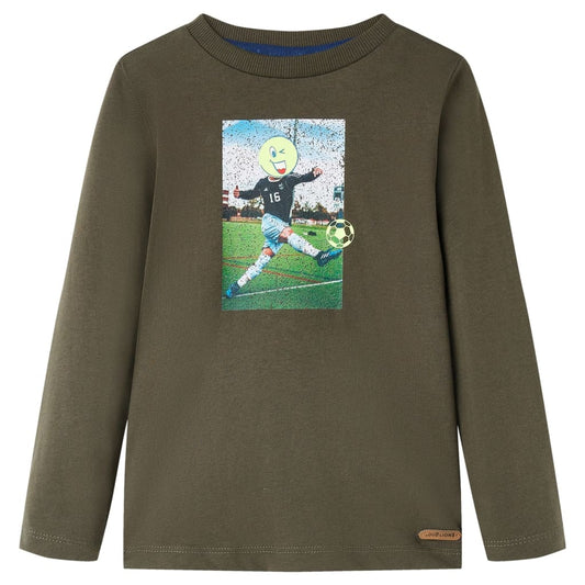 Kids' T-shirt with Long Sleeves Khaki 140