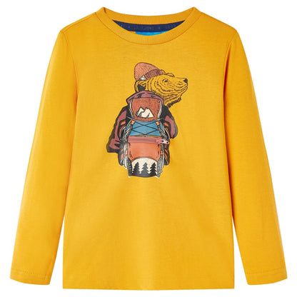 Kids' T-shirt with Long Sleeves Ochre 92