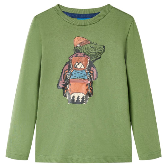 Kids' T-shirt with Long Sleeves Light Khaki 92