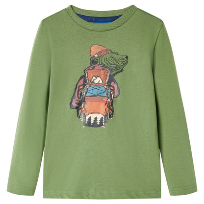 Kids' T-shirt with Long Sleeves Light Khaki 128