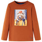 Kids' T-shirt with Long Sleeves Burnt Orange 92