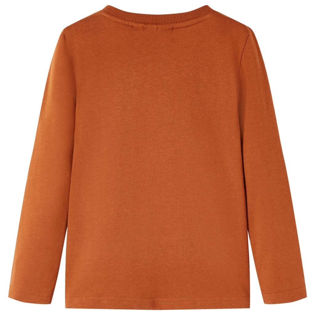 Kids' T-shirt with Long Sleeves Burnt Orange 92