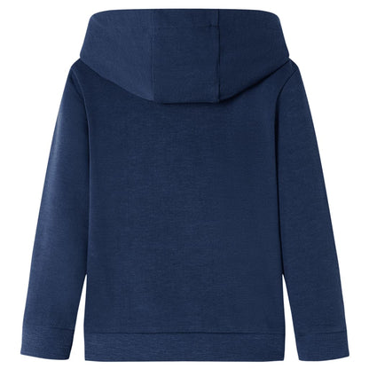 Kids' Hooded Sweatshirt Navy Melange and Orange 92