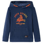 Kids' Hooded Sweatshirt Navy Melange and Orange 116