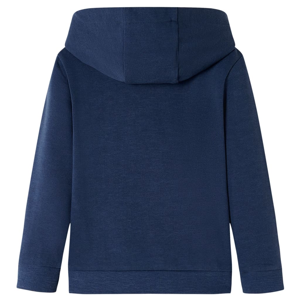 Kids' Hooded Sweatshirt Navy Melange and Orange 140