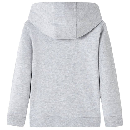 Kids' Hooded Sweatshirt Grey Melange and Orange 92