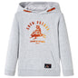 Kids' Hooded Sweatshirt Grey Melange and Orange 104