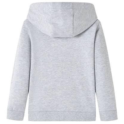 Kids' Hooded Sweatshirt Grey Melange and Orange 104