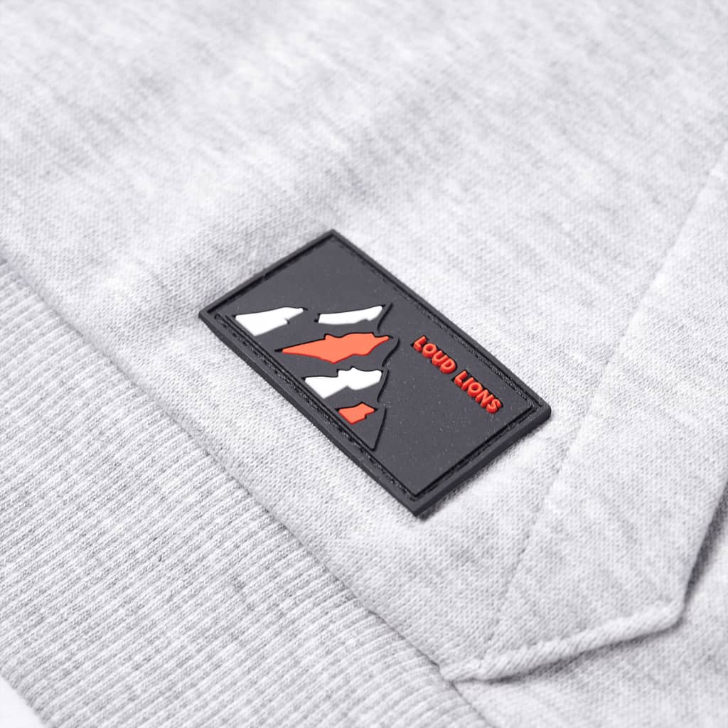 Kids' Hooded Sweatshirt Grey Melange and Orange 104