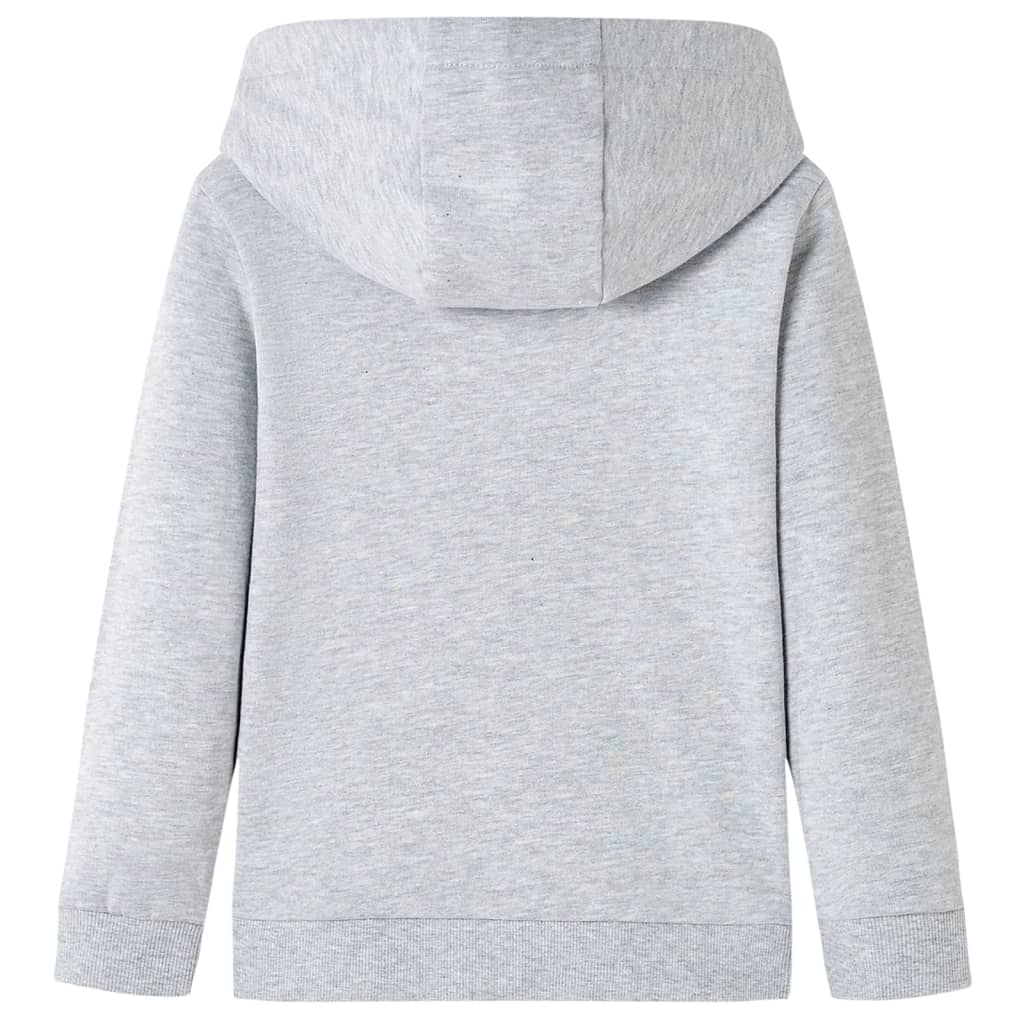 Kids' Hooded Sweatshirt Grey Melange and Orange 116