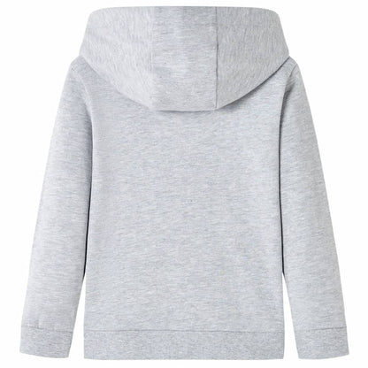 Kids' Hooded Sweatshirt Grey Melange and Orange 128