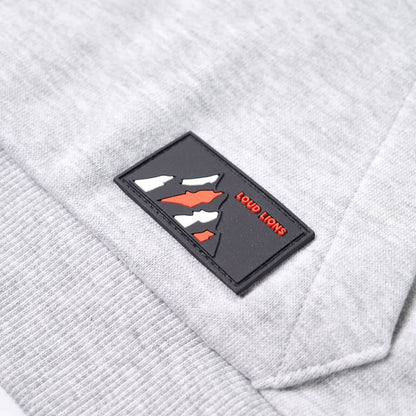 Kids' Hooded Sweatshirt Grey Melange and Orange 140