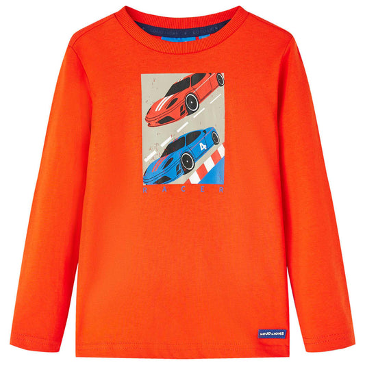 Kids' T-shirt with Long Sleeves Bright Orange 92