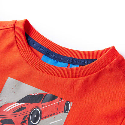 Kids' T-shirt with Long Sleeves Bright Orange 92