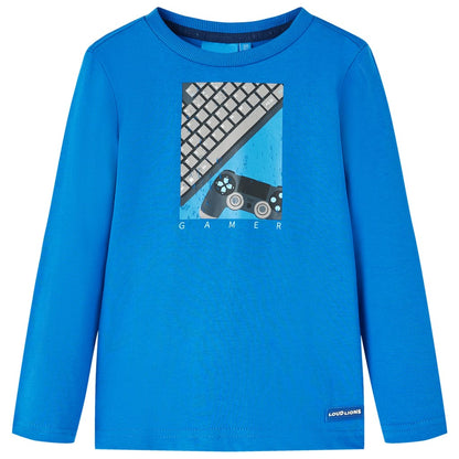 Kids' T-shirt with Long Sleeves Cobalt Blue 104