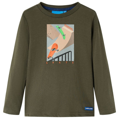 Kids' T-shirt with Long Sleeves Khaki 104