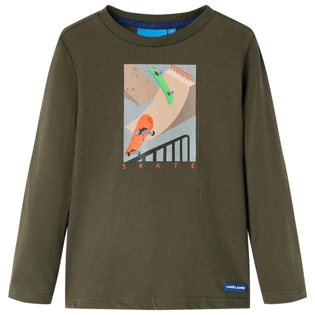 Kids' T-shirt with Long Sleeves Khaki 116