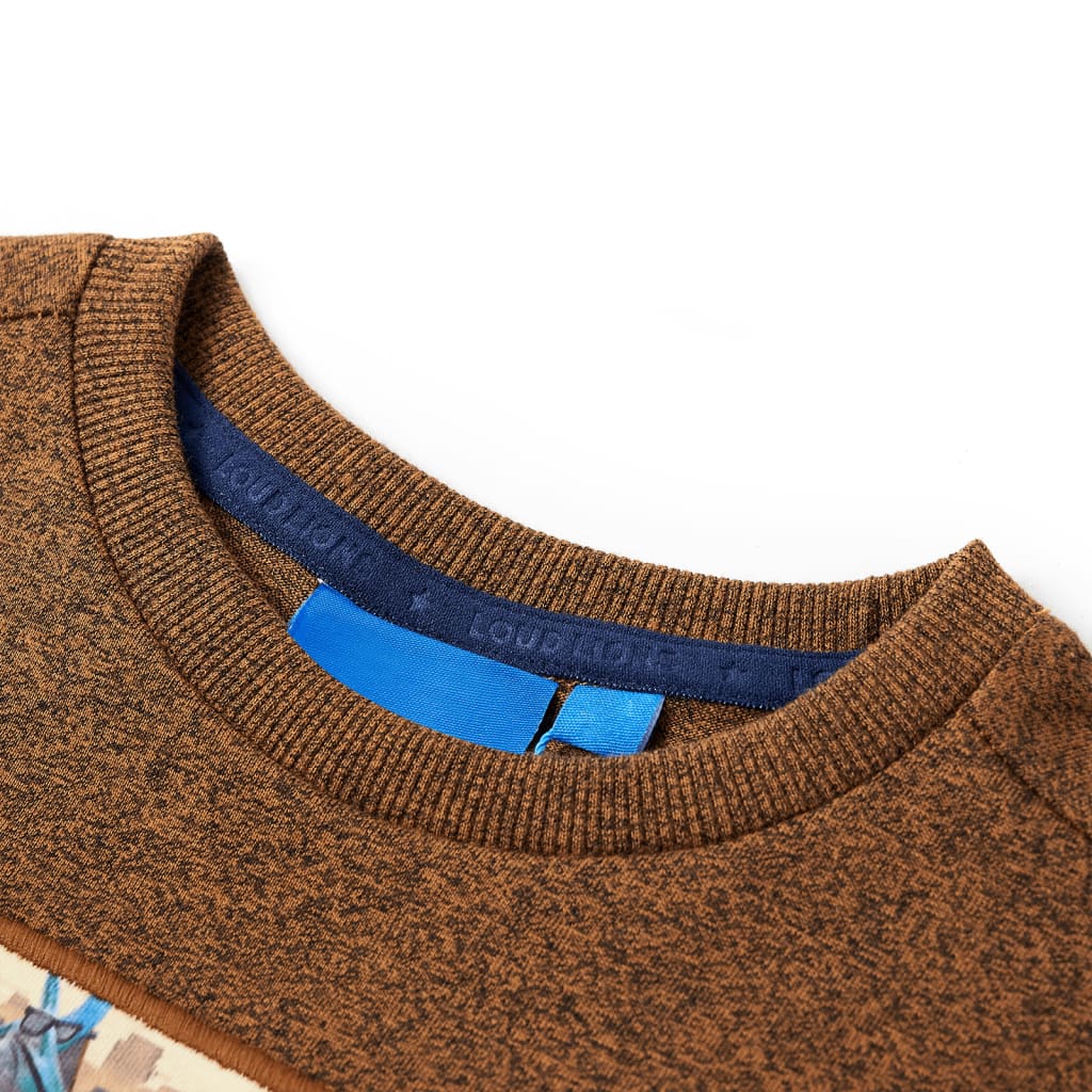 Kids' T-shirt with Long Sleeves Cognac Melange 104