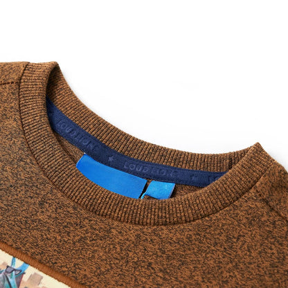 Kids' T-shirt with Long Sleeves Cognac Melange 116