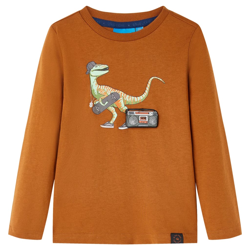 Kids' T-shirt with Long Sleeves Cognac 92