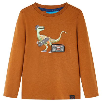 Kids' T-shirt with Long Sleeves Cognac 104