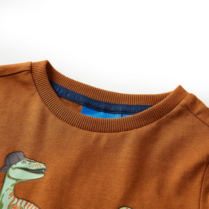 Kids' T-shirt with Long Sleeves Cognac 128