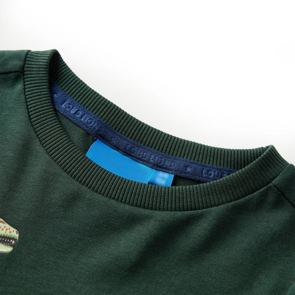 Kids' T-shirt with Long Sleeves Dark Green 92