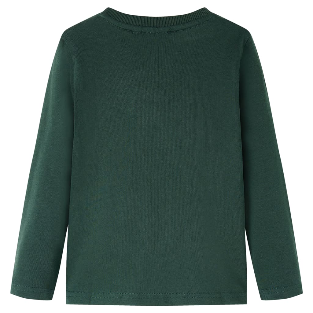 Kids' T-shirt with Long Sleeves Dark Green 104