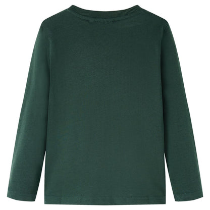 Kids' T-shirt with Long Sleeves Dark Green 104