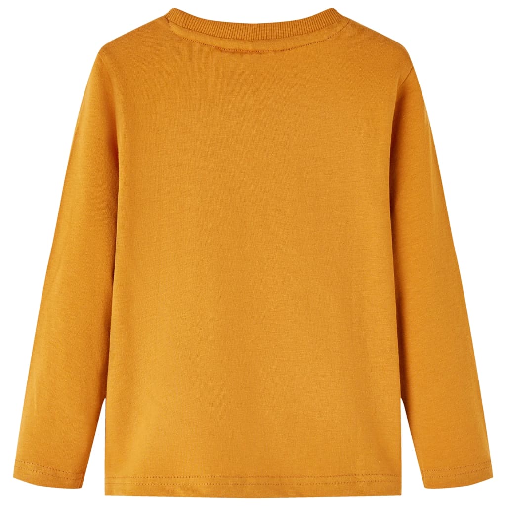 Kids' T-shirt with Long Sleeves Dark Ochre 116