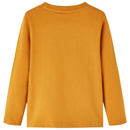 Kids' T-shirt with Long Sleeves Dark Ochre 116