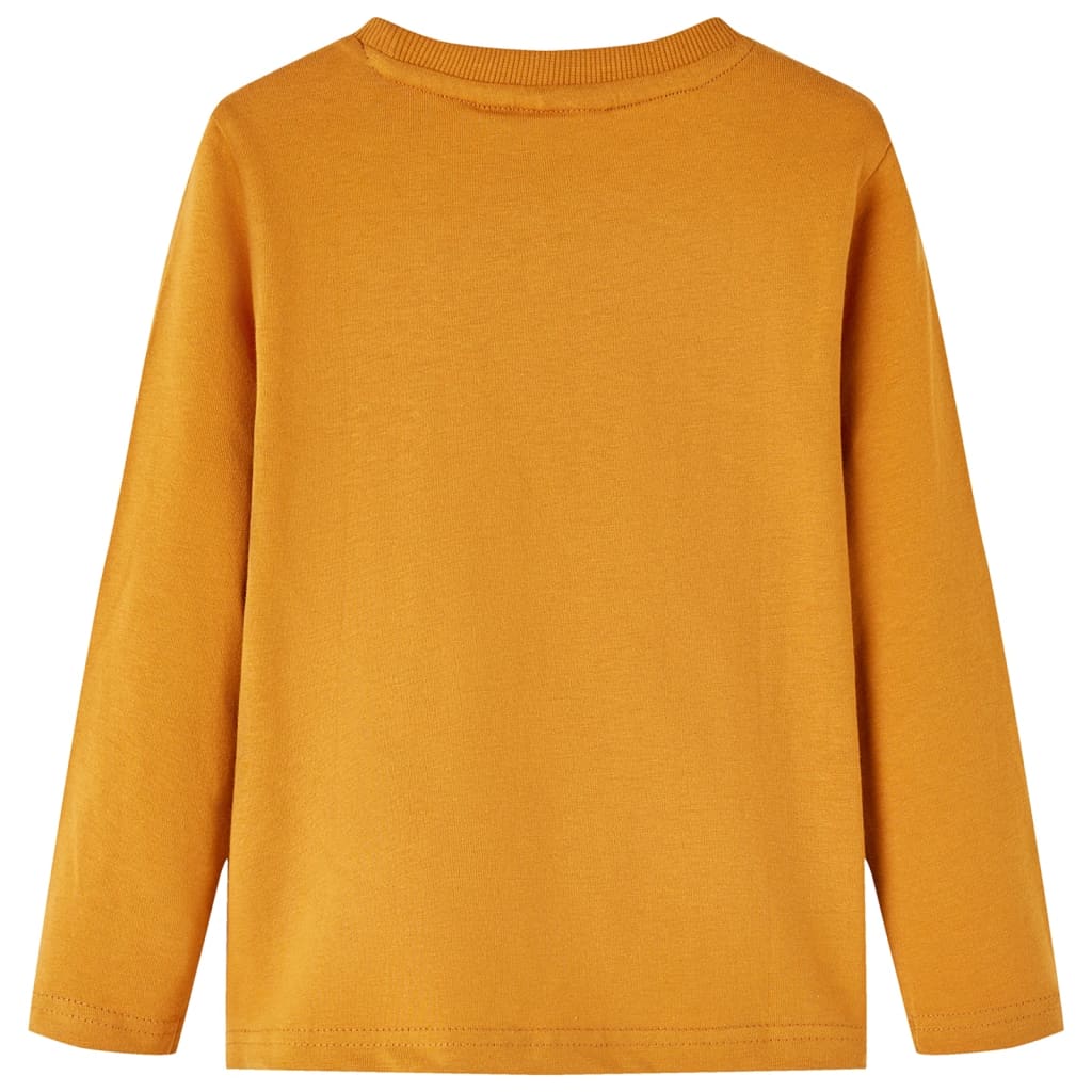 Kids' T-shirt with Long Sleeves Dark Ochre 140