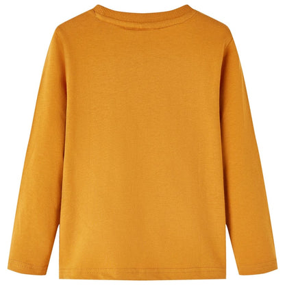 Kids' T-shirt with Long Sleeves Dark Ochre 140