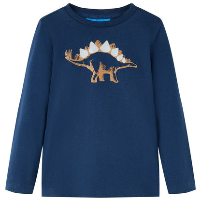 Kids' T-shirt with Long Sleeves Navy Blue 128