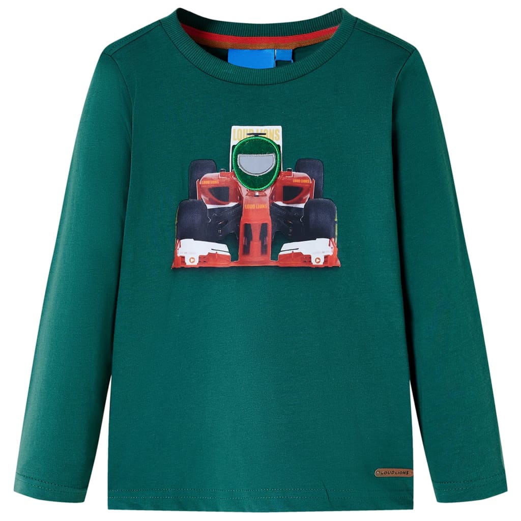 Kids' T-shirt with Long Sleeves Green 128