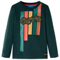 Kids' T-shirt with Long Sleeves Dark Green 92